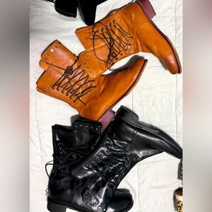 Women’s Lace Low Heeled Boots Size 12